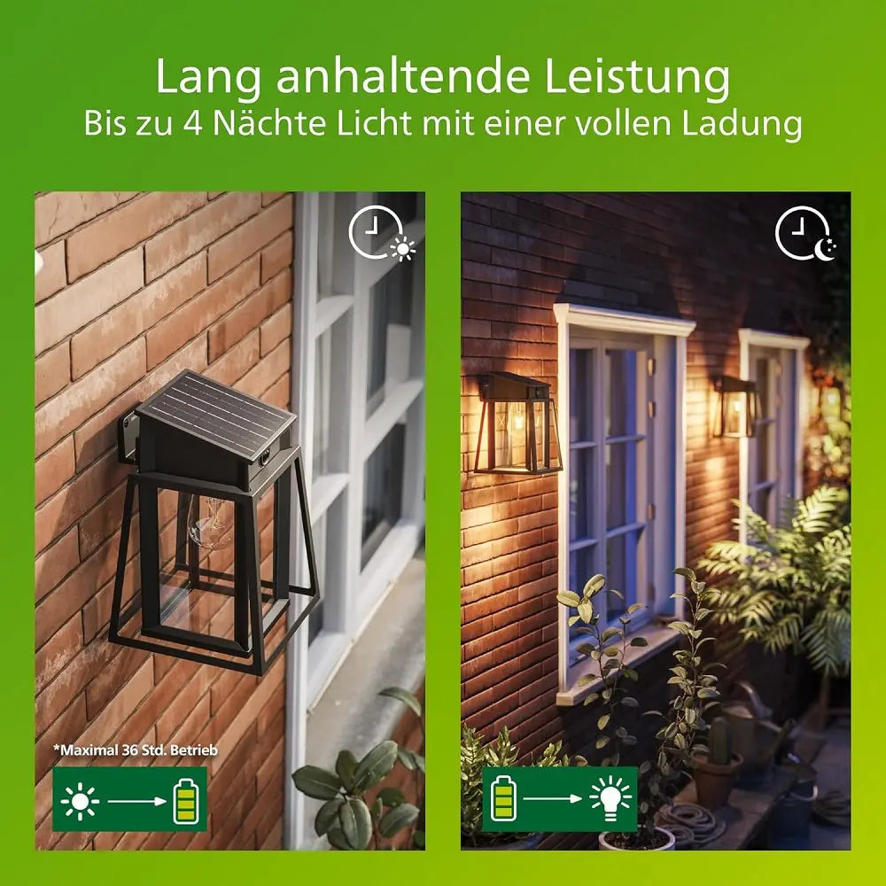 B-Ware Philips Wandleuchte Außenlampe Solarleuchte Ultra Efficient Schwarz Siehe Text - 8720169361867