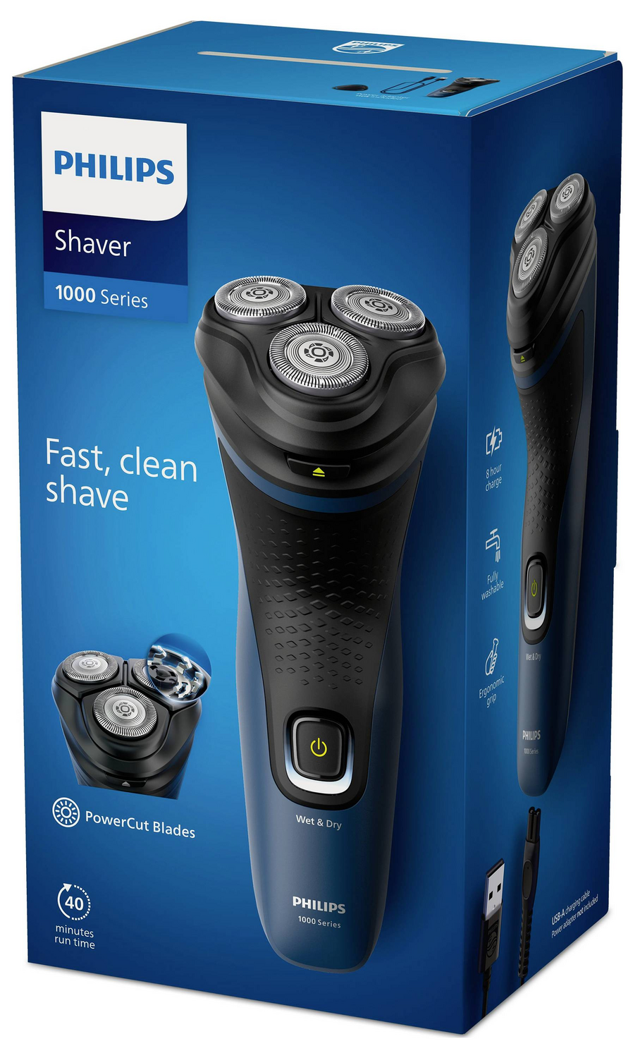 B-Ware Philips Bodycare S1151/00 Rotationsrasierer Schwarz Blau Rasierer Rasiergerät