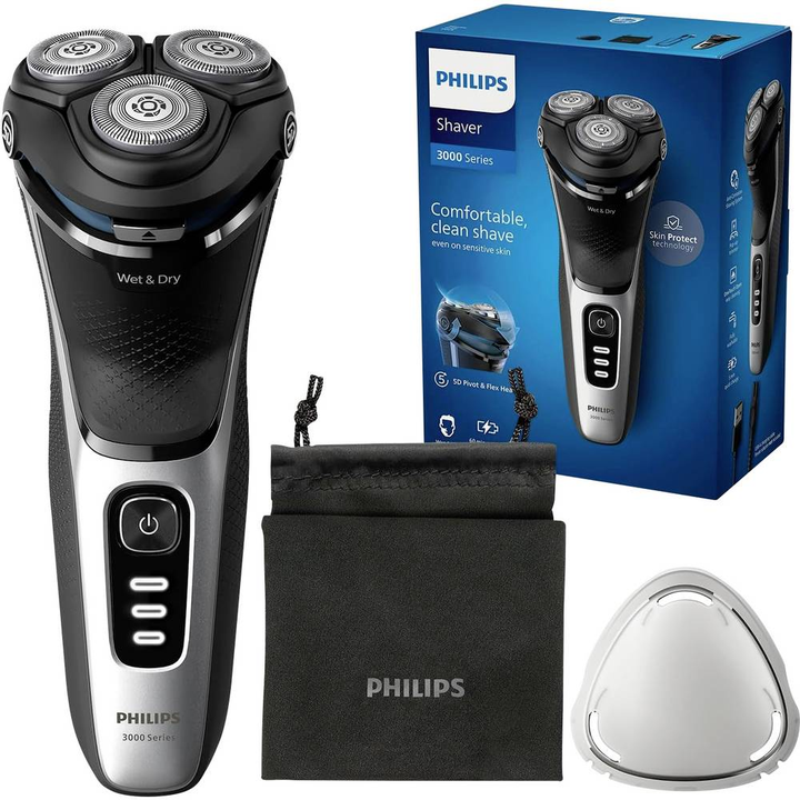 Philips S3241/12 S3241/12 Rotationsrasierer Schwarz Silber Herrenrasierer