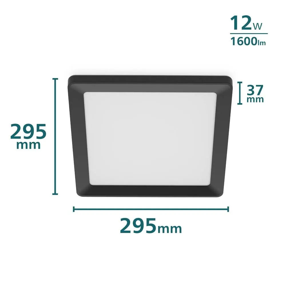 B-Ware Philips Led Panel Panelleuchte Scene Switch Schwarz Warmweiß Quadratisch 12 W 30cm - 8720169347915