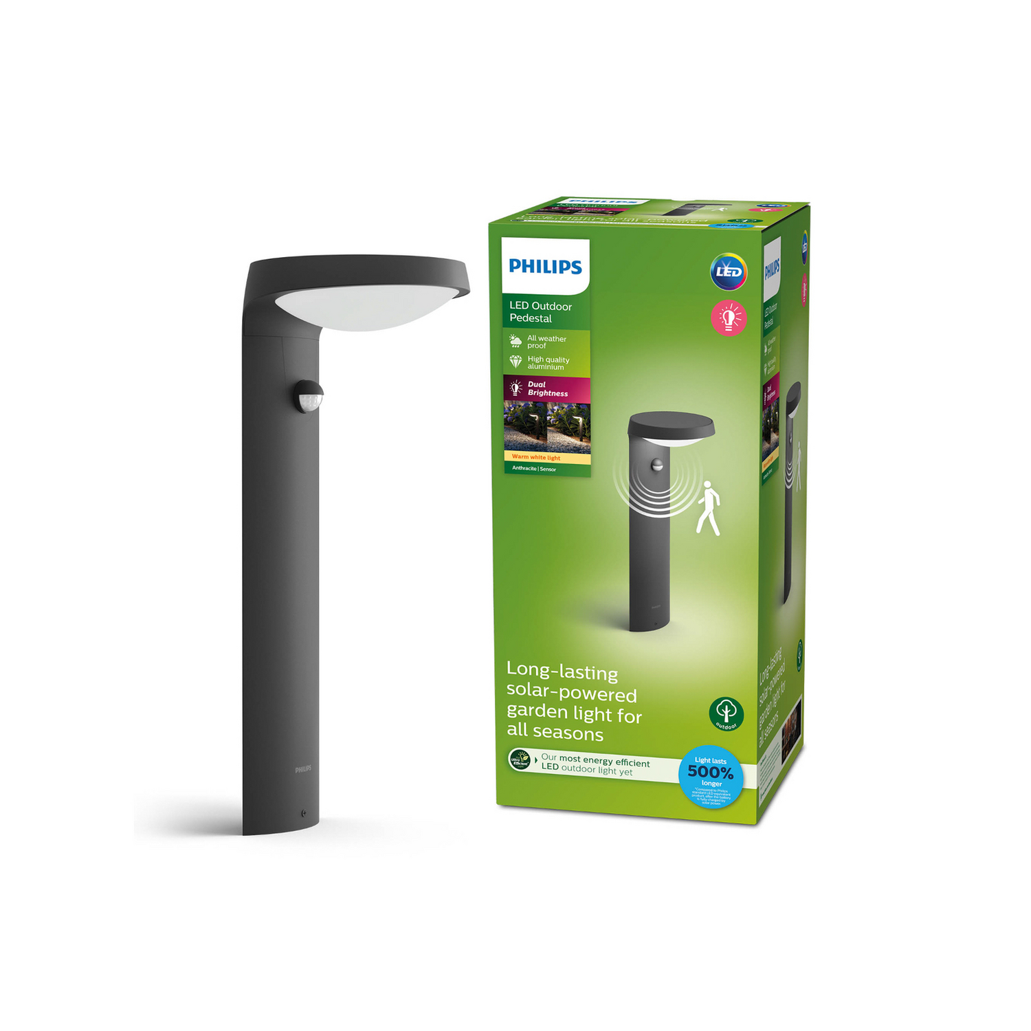 Philips Tyla Solar Sockelleuchte Gartenlampe Sensor 1,2 W 250lm Außenbereich      B-Ware - 8719514476936