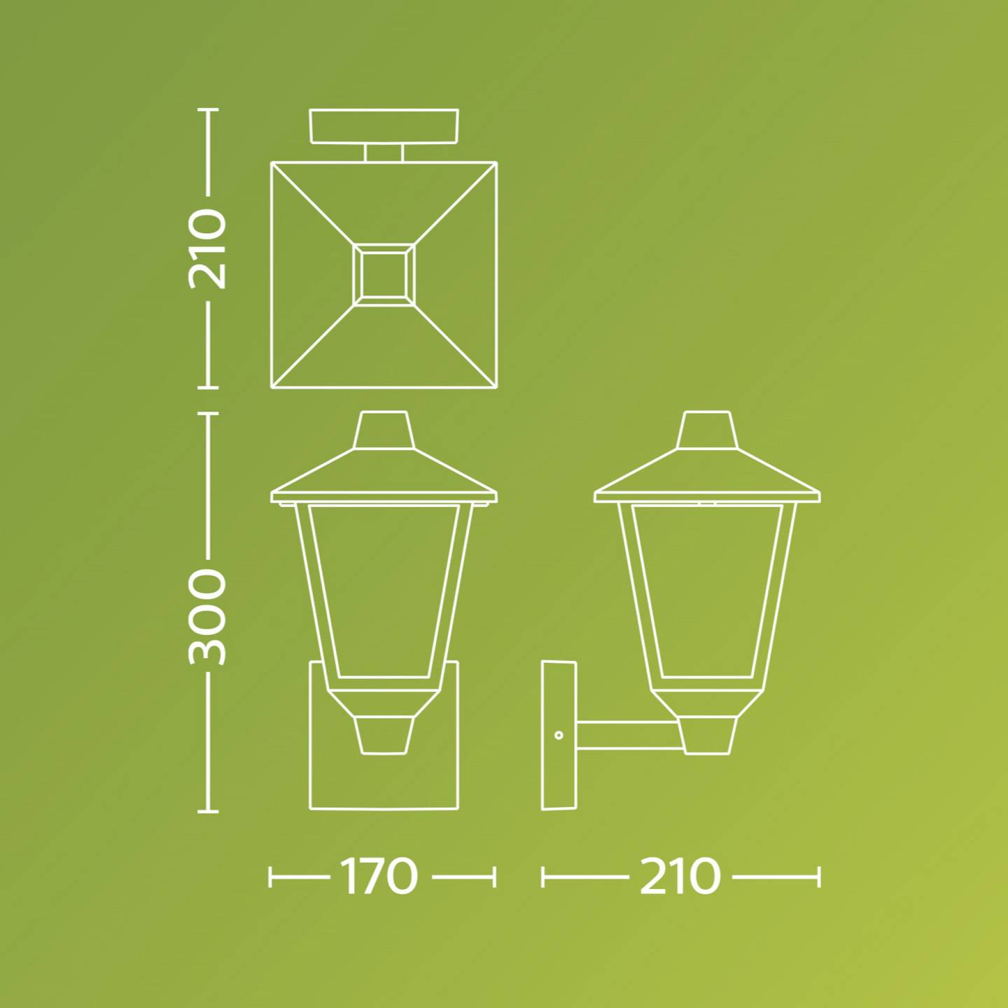 B-Ware Philips Wa Up Max 25 W Bl Hv Außenwandleuchte Laterne Außenlampe Bewegungssensor - 8720169351394