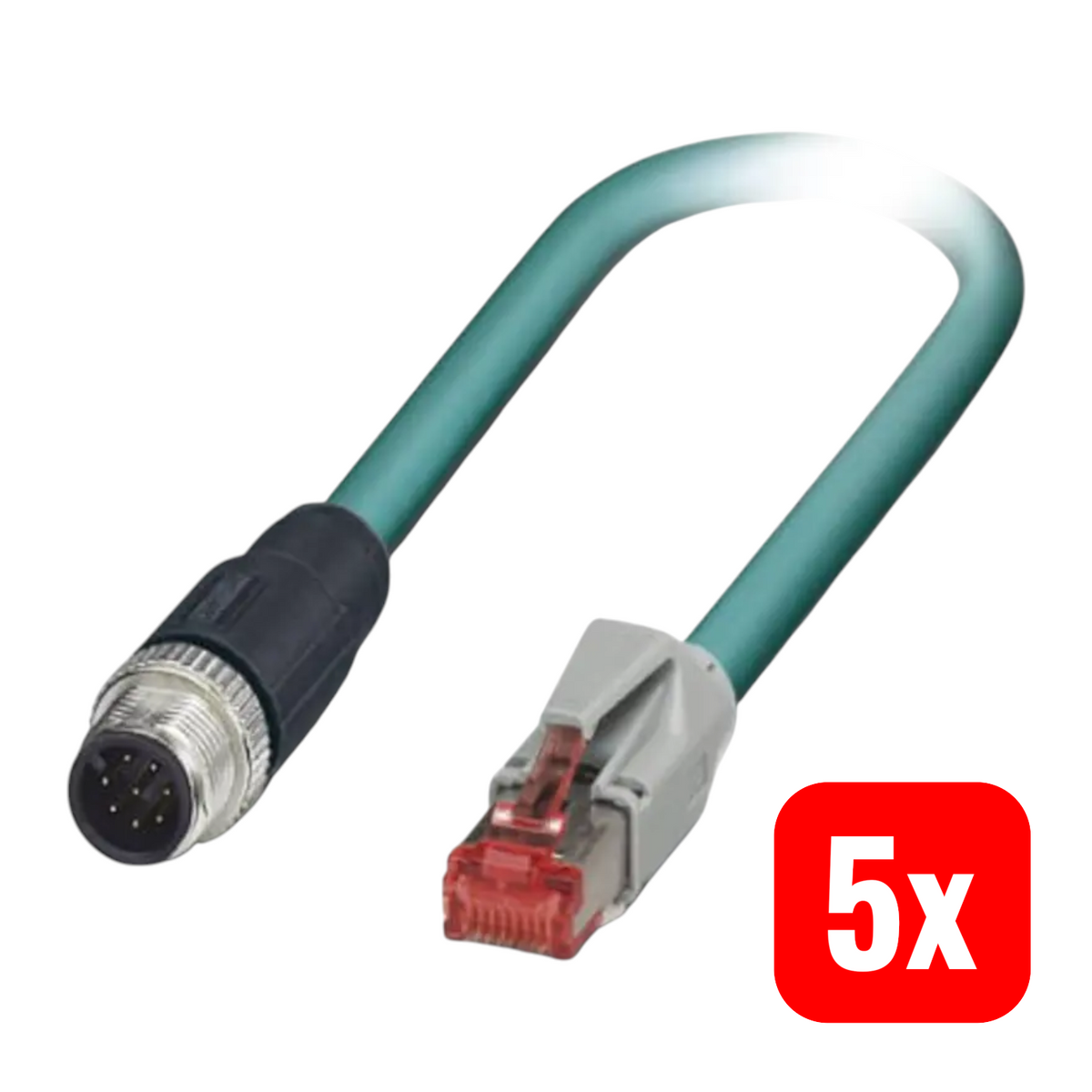 Phoenix Contact M12 RJ45 Netzwerk Patch Kabel CAT 6a SFTP 3 m Grün 5 STÜCK - 4046356656122