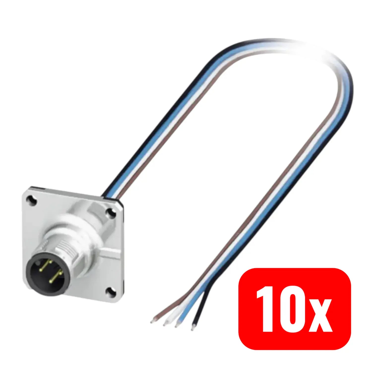 B-Ware Phoenix Contact Stecker Einbaustecker M12 Stecker Einbau 0.50m 4 Pol 10 Stück - 4046356533812