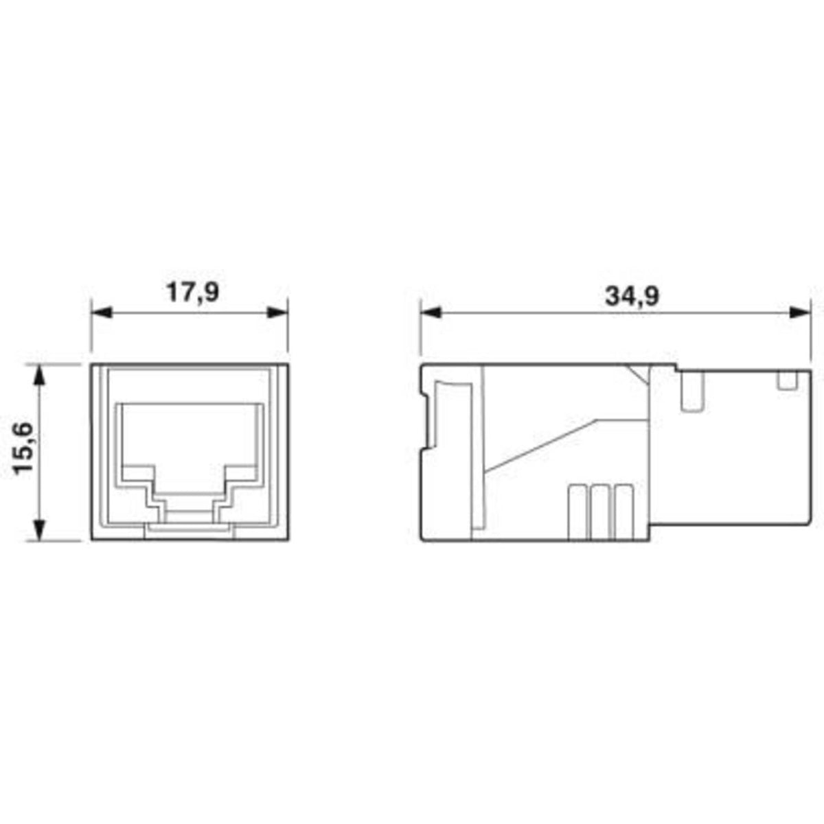Phoenix Contact Buchse Einsatz RJ45 Buchseneinsatz Sensoren Verbinder 2 STÜCK - 4055626251424