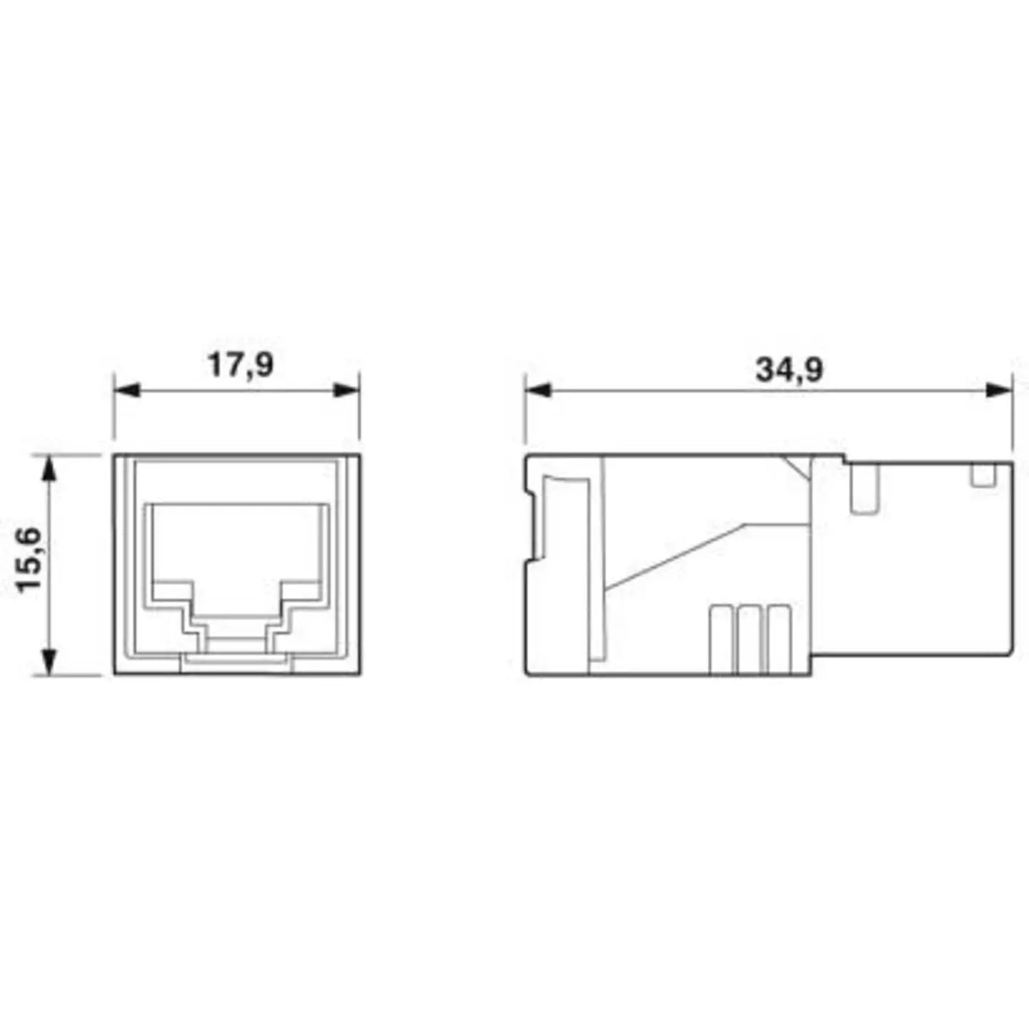 B-Ware Phoenix Contact Buchse Einsatz Rj45 Buchseneinsatz Sensoren Verbinder 2 Stück - 4055626251424