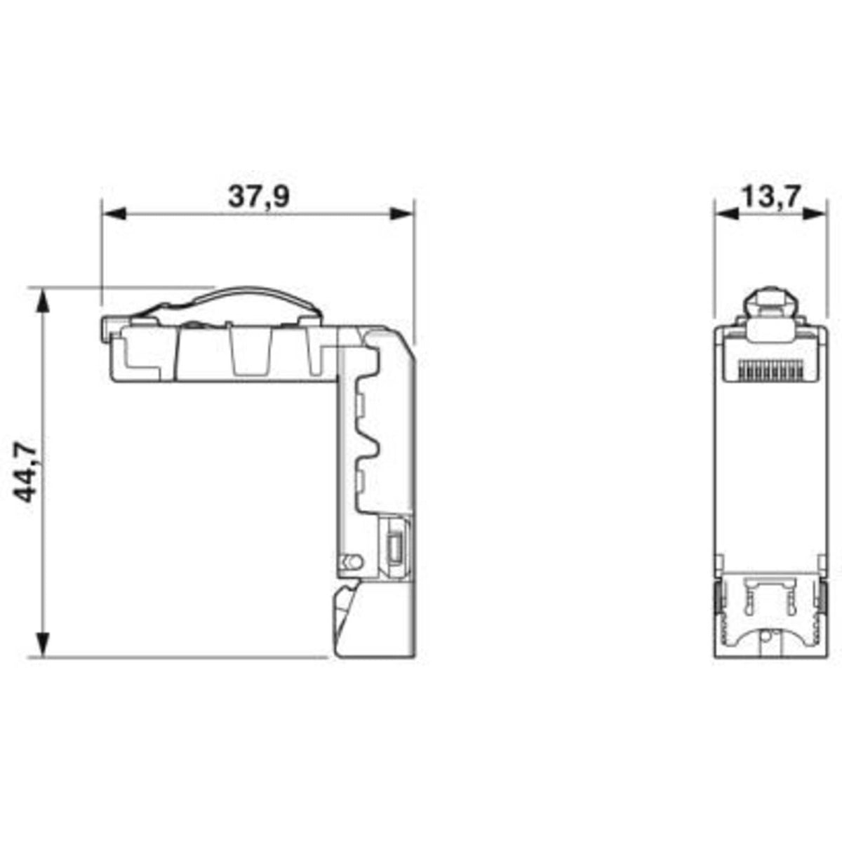 Phoenix Contact RJ45-Steckverbinder Stecker 1406341 gewinkelt Polzahl 6 Metall - 4046356760874