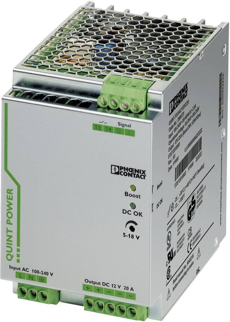 Phoenix Contact QUINT-PS/1AC/12DC/20 Hutschienen-Netzteil (DIN-Rail) 12 V/DC - 4046356113564
