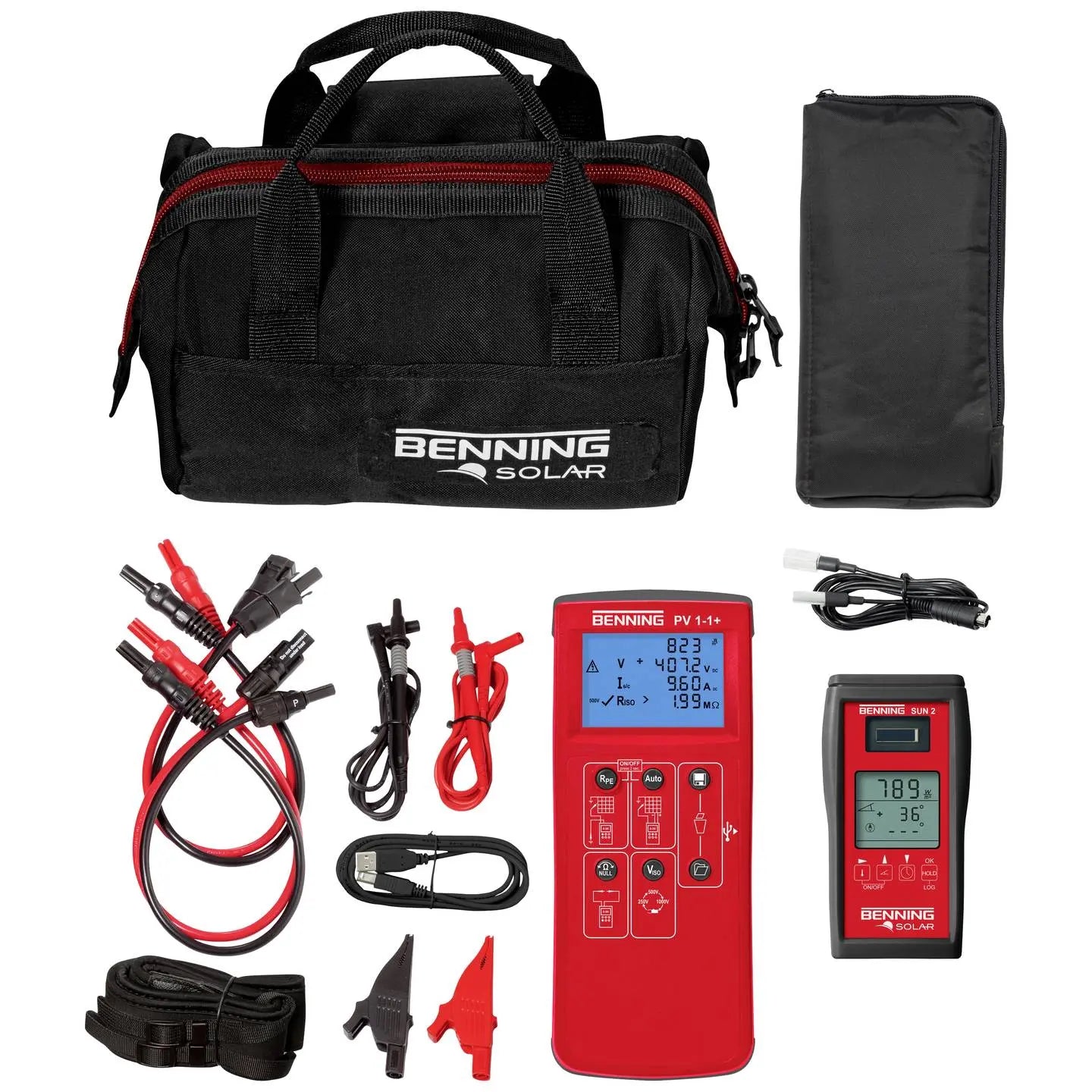 B-Ware Benning Installationstester Prüfgerät Photovoltaik Messgerät Set Tasche Zubehör - 4014651377080