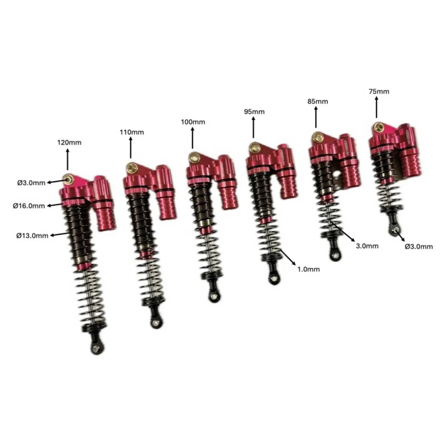 B-Ware Absima Piggyback Stoßdämpfer Dämpfer 95mm Tuningteil Aluminium  - 4250650961367
