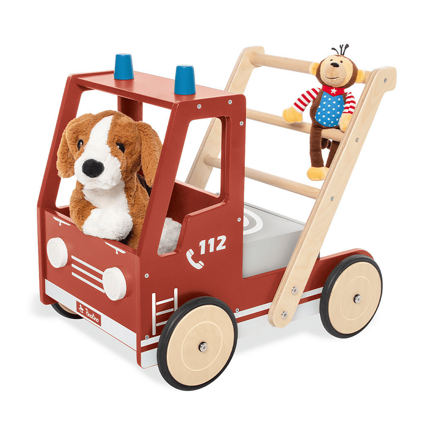 Pinolino Lauflernwagen Feuerwehrauto Fred Babywagen Schiebewagen Holz Kinder B-Ware - 4035769053987