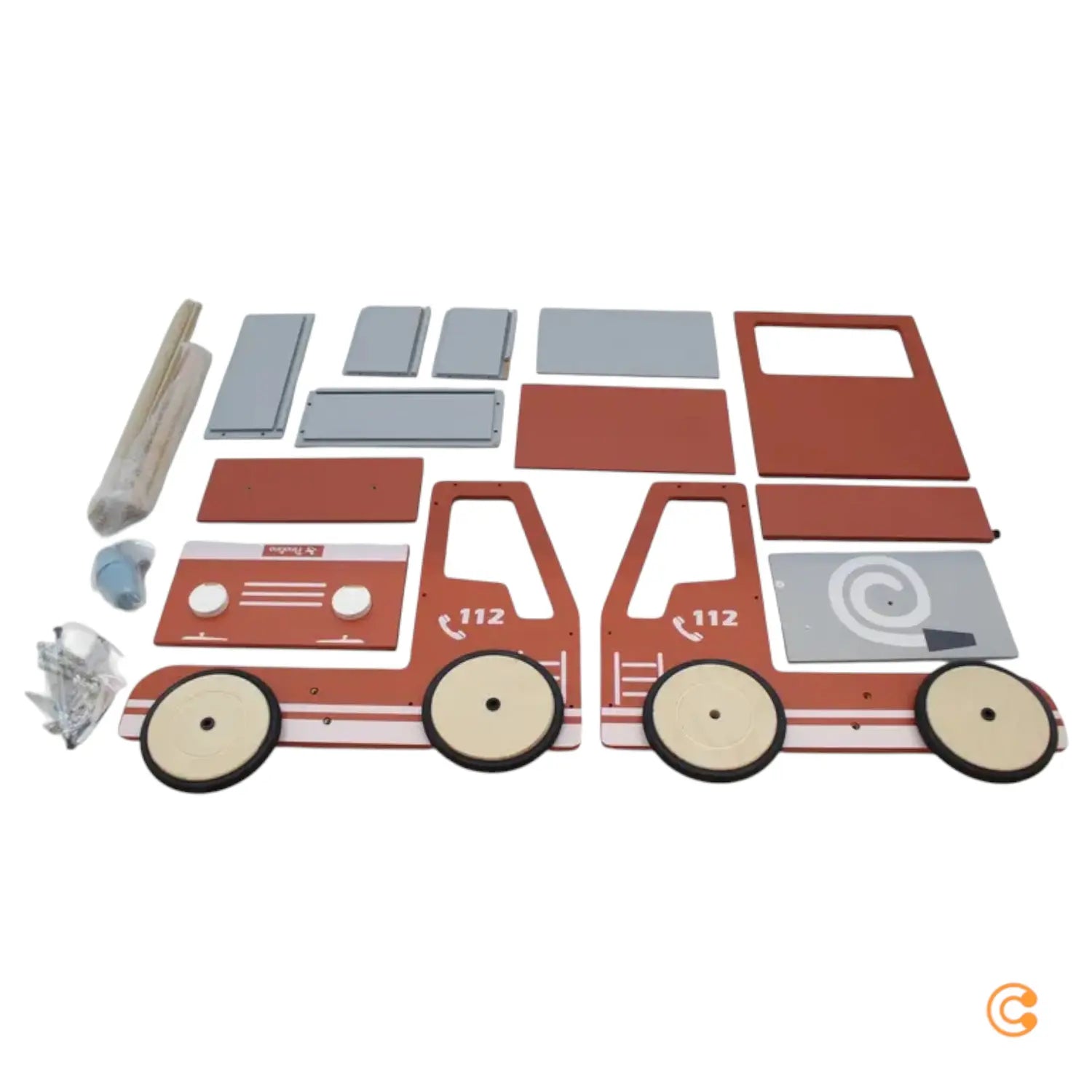 C-Ware Pinolino Lauflernwagen Feuerwehrauto Fred Babywagen Schiebewagen Holz Kinder - 4035769053987