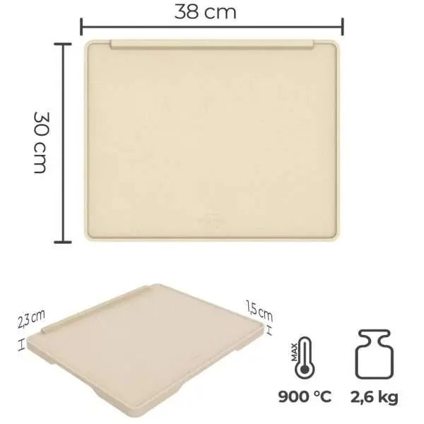 B-Ware Silberthal Pizzastein Backstein Pizza Brot Gebäck Ofen Grill Unglasiert 38x30 Cm
