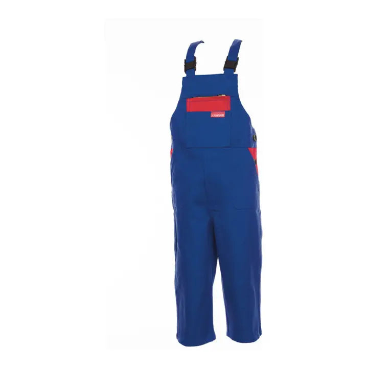 B-Ware Planam Kinderlatzhose Kinderhose Latzhose Baumwolle Kornblau Mittelrot 110/116 - 4030913164106