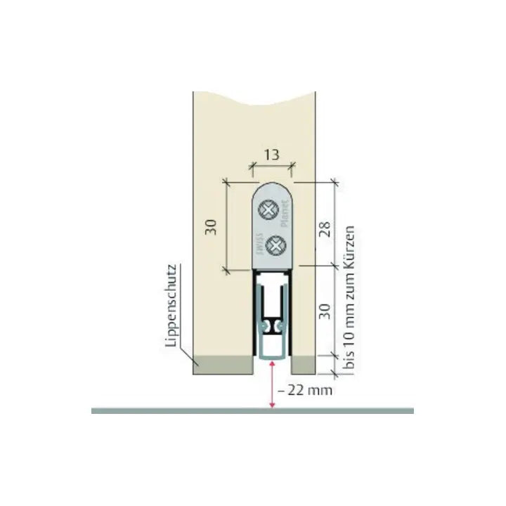 B-Ware Planet Assa Abloy Türdichtung Türbodendichtung Hs Aluminium 835mm Innentür Grau - 7612231002444
