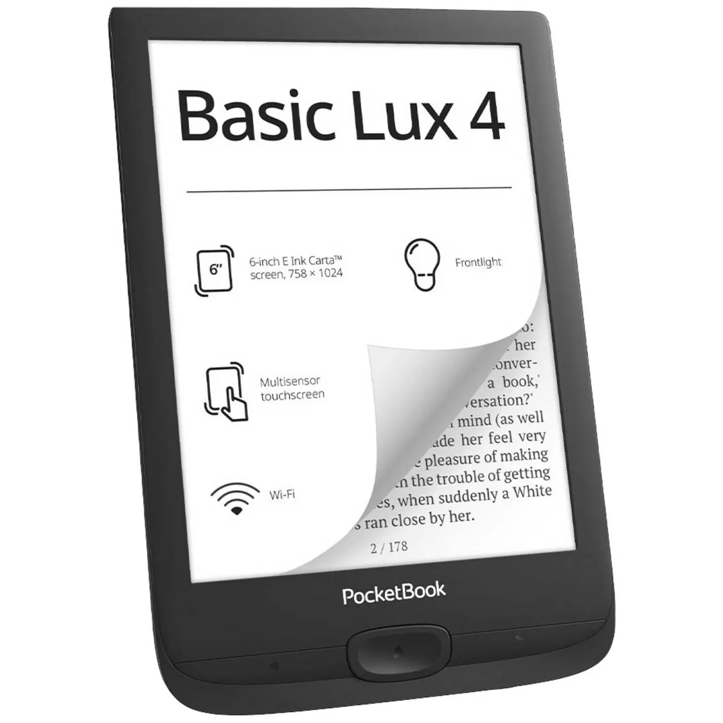 B-Ware Pocket Book E Book Reader E Book Lesegerät Schwarz Basic Lux 4 Touchscreen 6 Zoll - 4029164135300