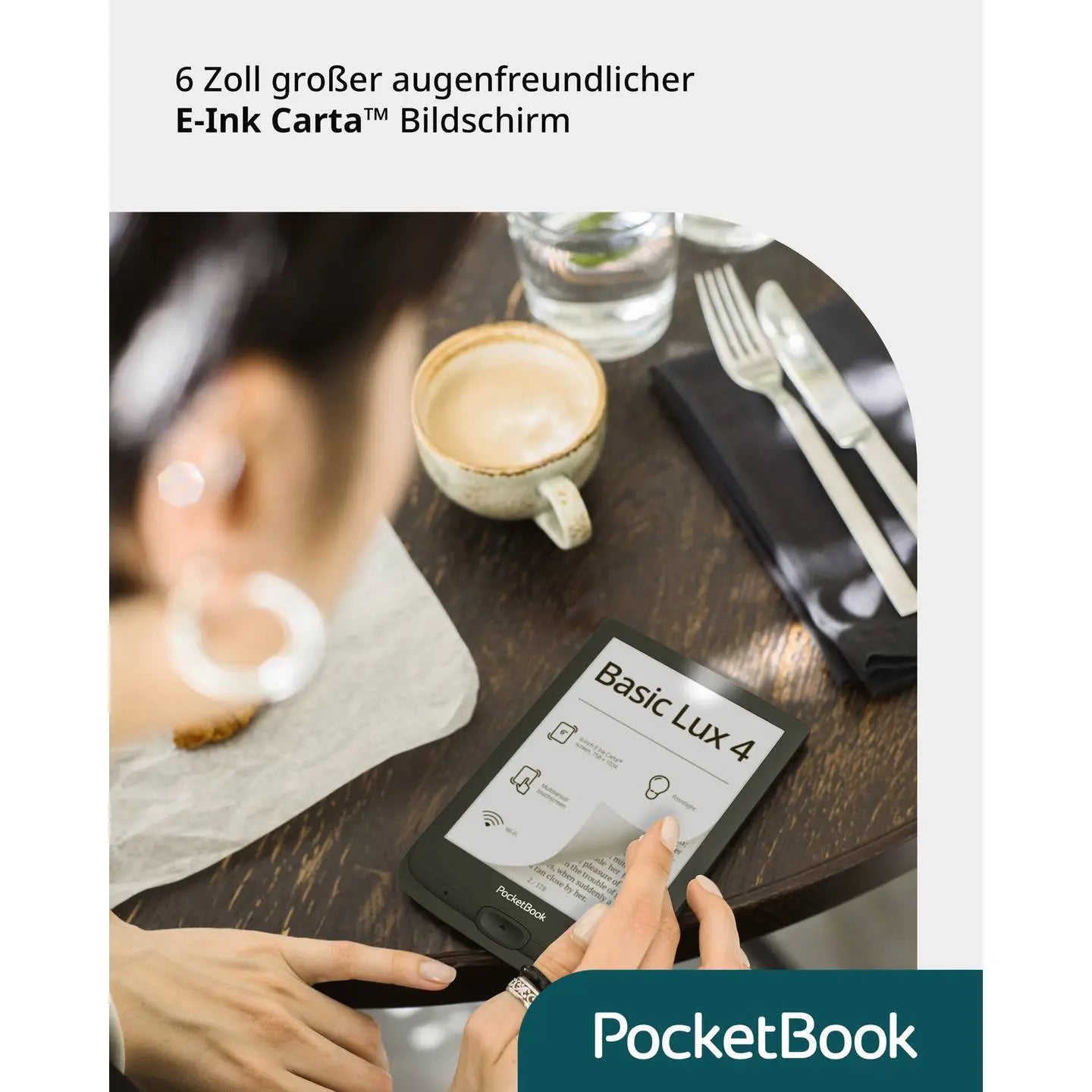 B-Ware Pocket Book E Book Reader E Book Lesegerät Schwarz Basic Lux 4 Touchscreen 6 Zoll - 4029164135300