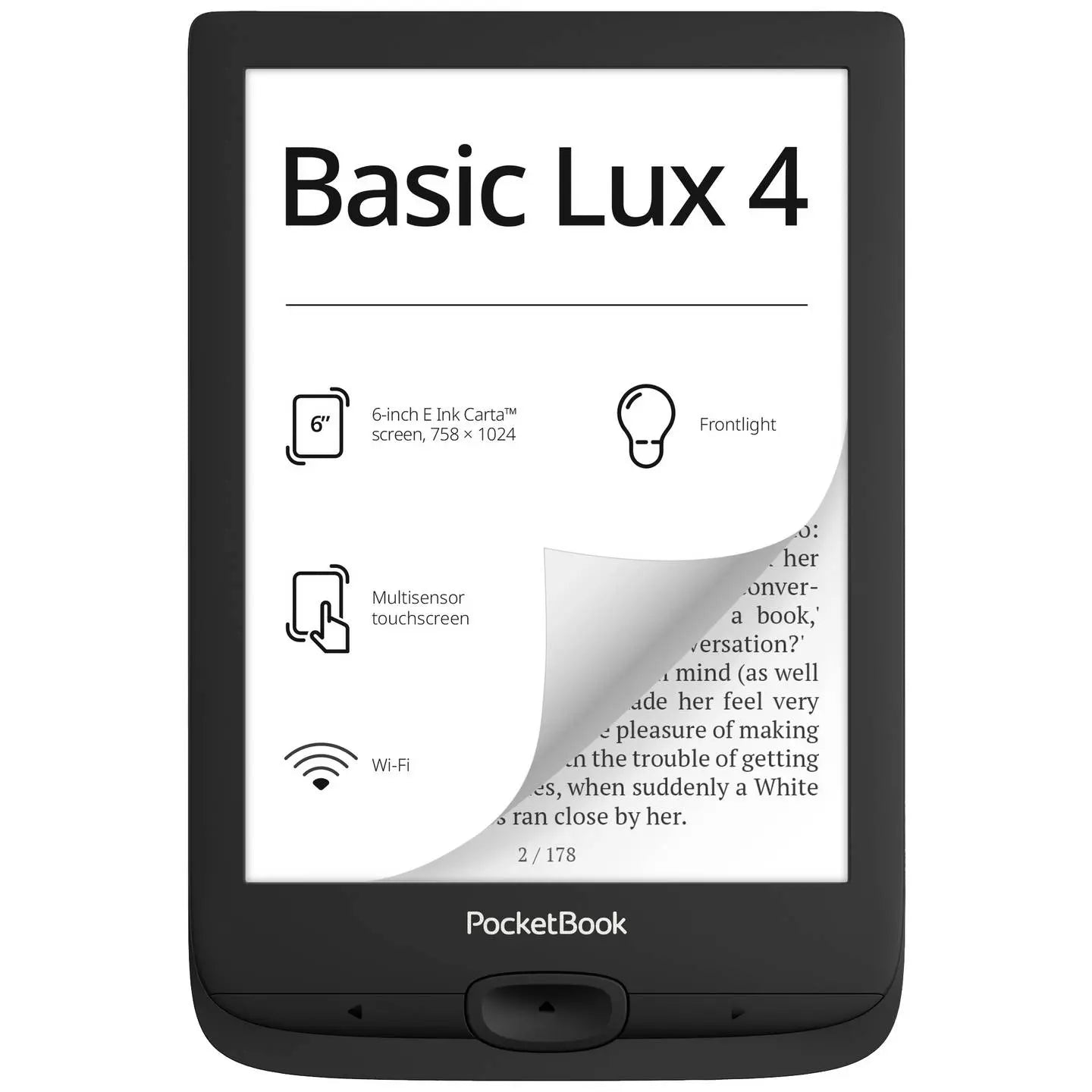 B-Ware Pocket Book E Book Reader E Book Lesegerät Schwarz Basic Lux 4 Touchscreen 6 Zoll - 4029164135300
