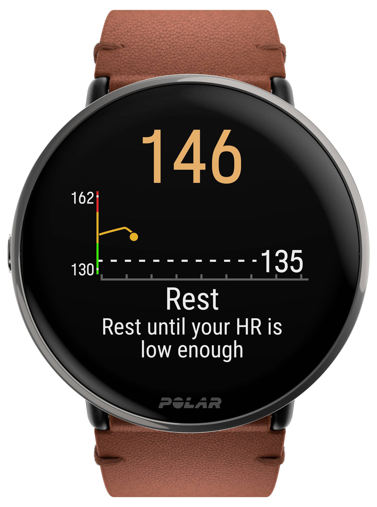 Polar Ignite 3 Titanium Leather Sportuhr 43 mm M/L Braun Fitnessuhr Tracker - 0725882064932