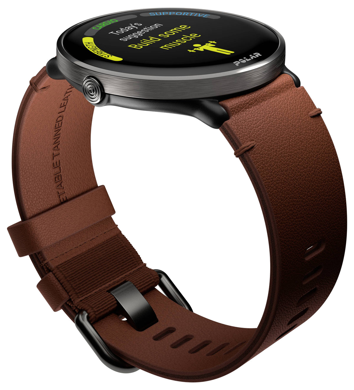 Polar Ignite 3 Titanium Leather Sportuhr 43 mm M/L Braun Fitnessuhr Tracker - 0725882064932