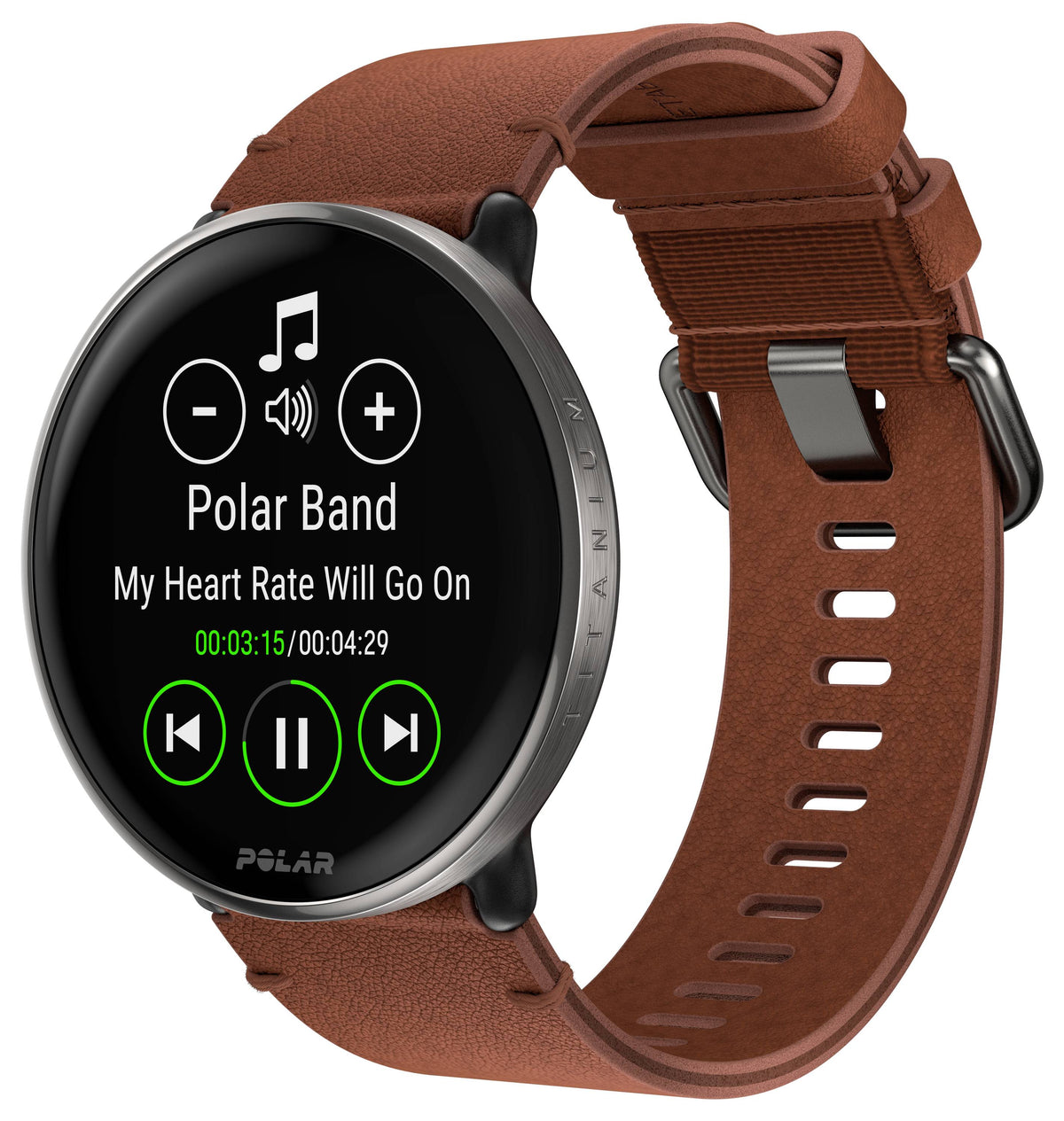 Polar Ignite 3 Titanium Leather Sportuhr 43 mm M/L Braun Fitnessuhr Tracker - 0725882064932