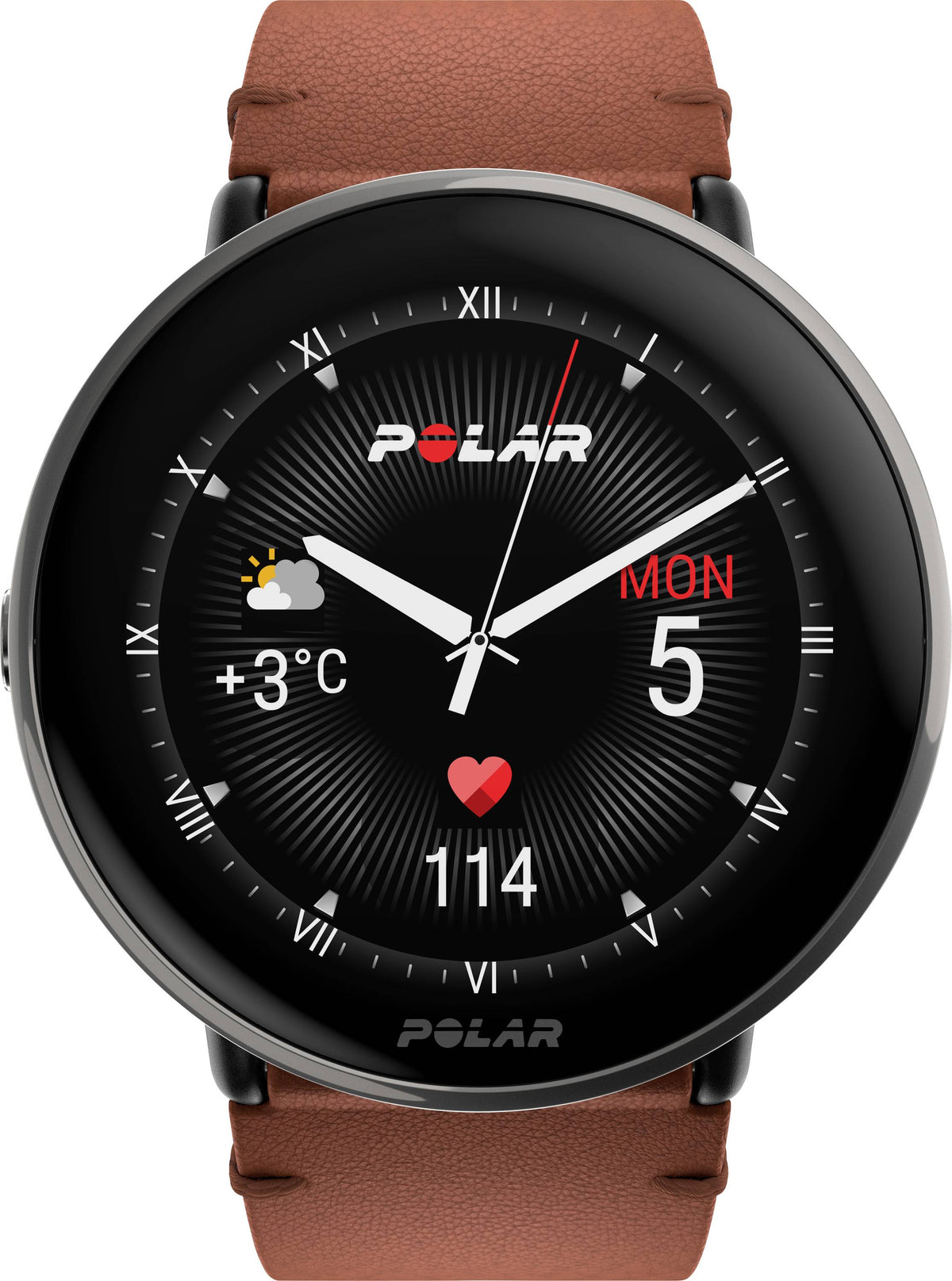 Polar Ignite 3 Titanium Leather Sportuhr 43 mm M/L Braun Fitnessuhr Tracker - 0725882064932