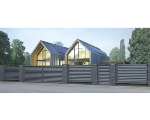 B-Ware Polbram Tor Pforte Einzeltor Anschlusstor Klaudia Mit Pfosten Anthrazit 90x120cm - 5905235208342