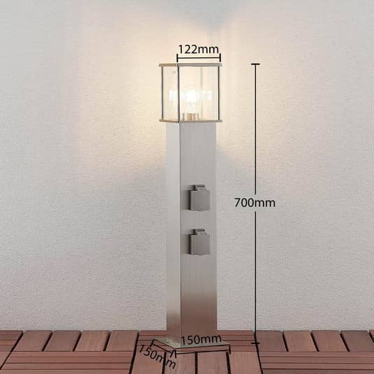 Lindby Pollerleuchte Caspa Pollerlampe Wegeleuchte Gartenlampe Mit 2 Steckdosen B-Ware - 4251096549546