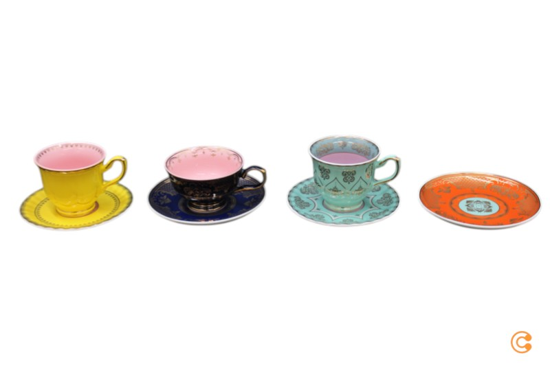 Pols Potten   Grandpa Tasse Mit Untertasse 4er Set Geschirr Siehe Text/Foto B-Ware - 8718142049604