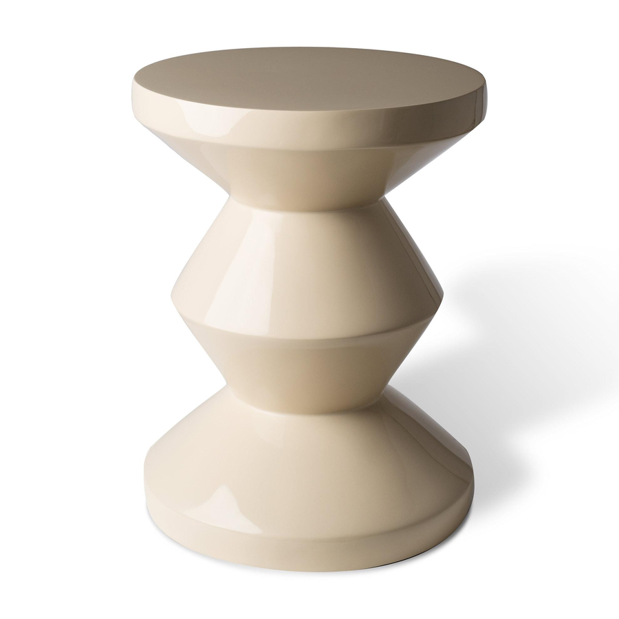 Pols Potten Zig Zag Hocker Sitzhocker Stuhl Designerhocker Deko Beige Lackiert  B-Ware - 8718142060968