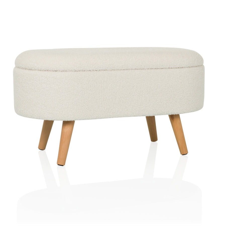B-Ware Hjh Living Polsterhocker Sitzbank Storiano 82x41x44cm Sitzhocker Weiß