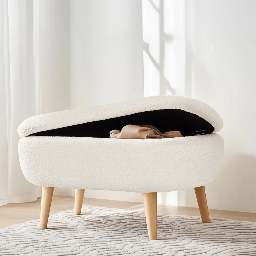 B-Ware Hjh Living Polsterhocker Sitzbank Storiano 82x41x44cm Sitzhocker Weiß