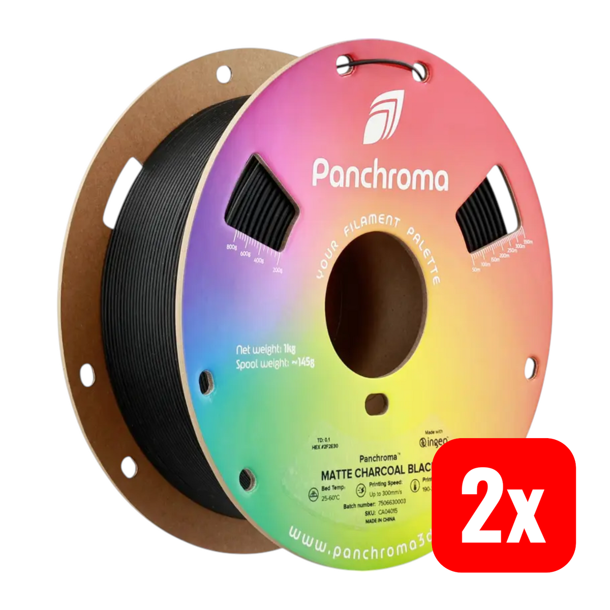 Polymaker 3D-Druckfilament PLA Matt Charcoal Schwarz 1.75mm 1000g 2 STÜCK - 6938936714927