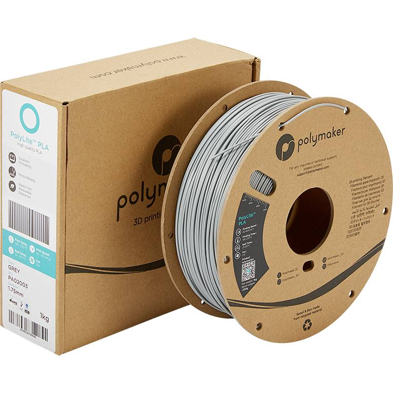 Polymaker Pa02003 Poly Lite Filament Pla 1.75 Mm 1000 G 3 D Druckermaterial Grau B-Ware