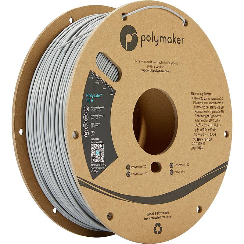 Polymaker Pa02003 Poly Lite Filament Pla 1.75 Mm 1000 G 3 D Druckermaterial Grau B-Ware