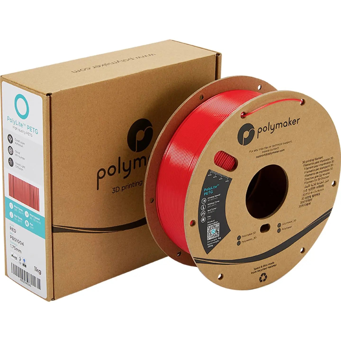 B-Ware Polymaker Filament Druckmaterial Poly Lite Petg Kunststoff Rot 3 D Drucker 2 Stück - 6938936710066
