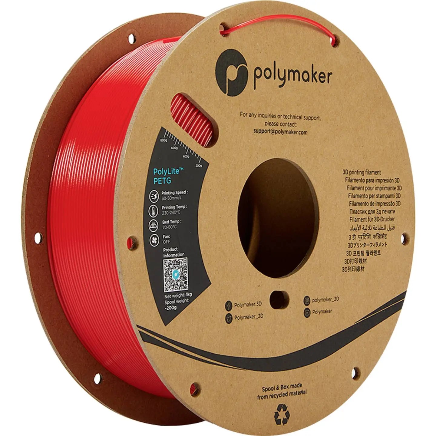 B-Ware Polymaker Filament Druckmaterial Poly Lite Petg Kunststoff Rot 3 D Drucker 2 Stück - 6938936710066