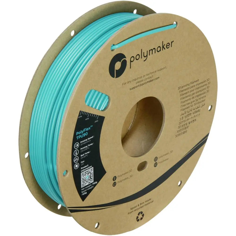 B-Ware Polymaker Filament Druckmaterial Tpu Flexibel Poly Flex Blau Grün 2.85 Mm 750 G - 6938936711896