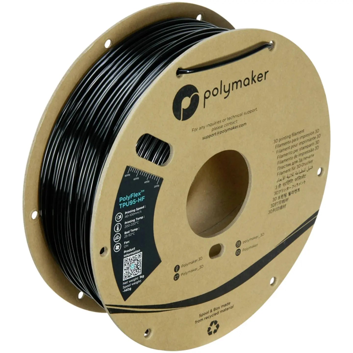 B-Ware Polymaker Filament Schwarz Druckmaterial Tpu Flexibles Filament Poly Flex - 6938936711902