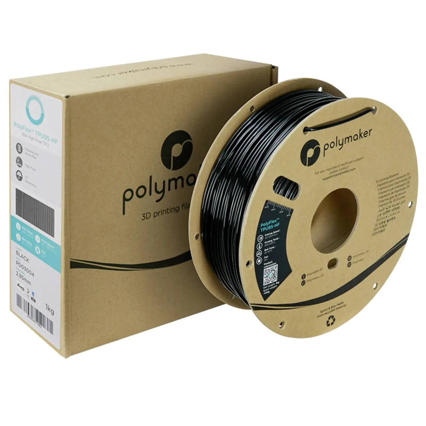 B-Ware Polymaker Filament Schwarz Druckmaterial Tpu Flexibles Filament Poly Flex - 6938936711902