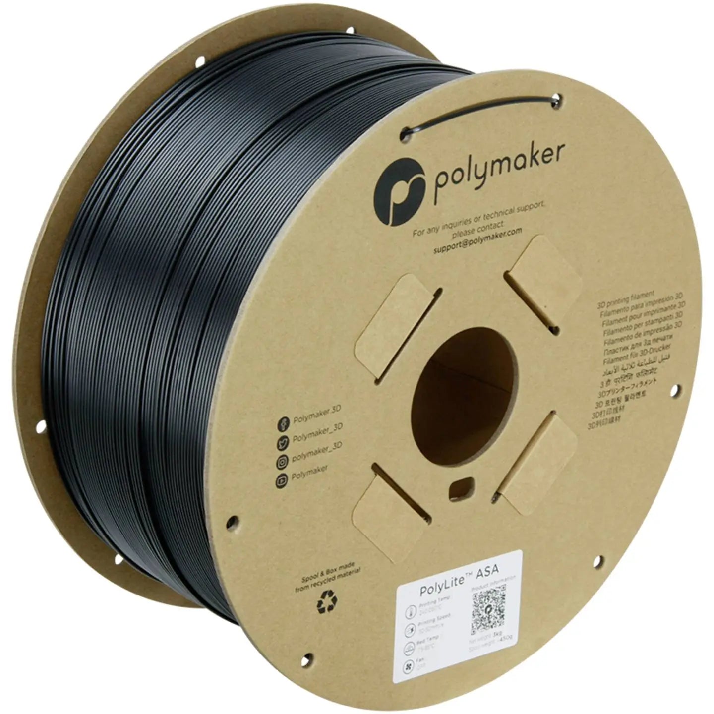B-Ware Polymaker Poly Lite Asa Filament Druckmaterial 3 D Druck Schwarz 175mm 3kg - 6938936712619