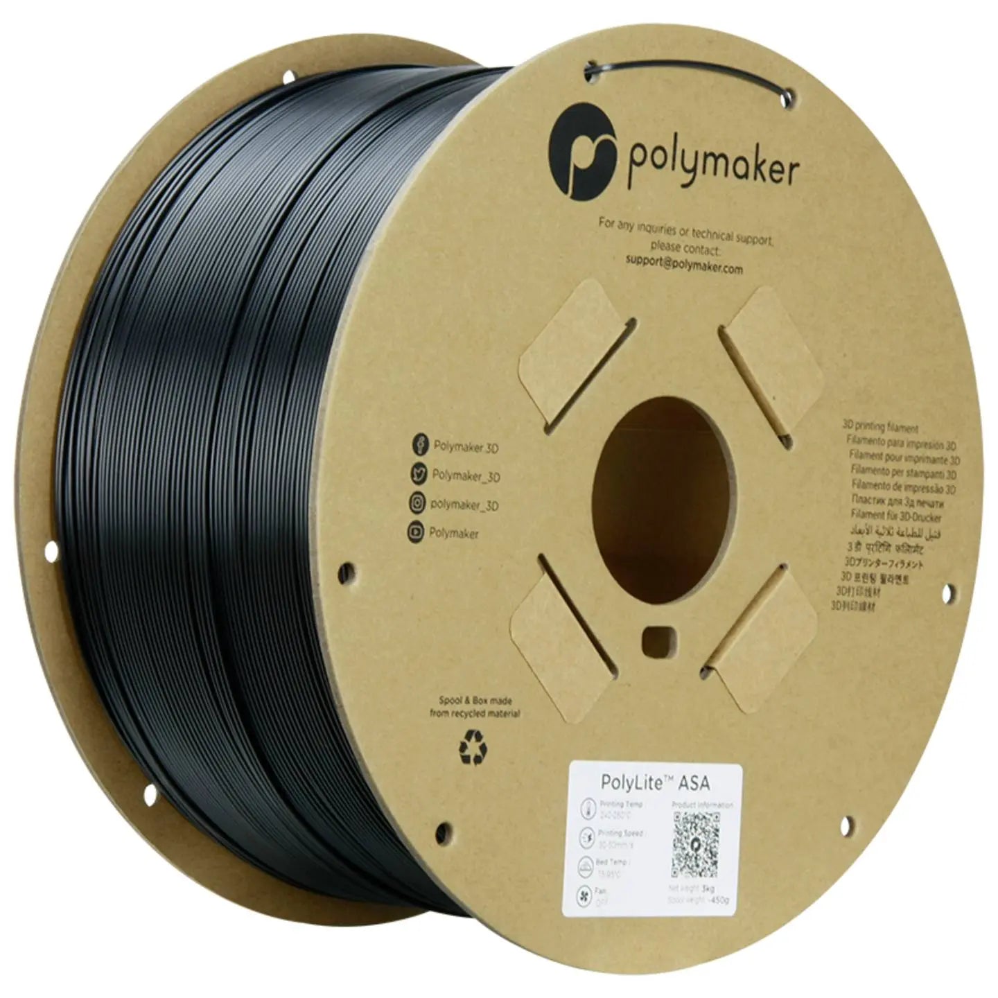 B-Ware Polymaker Poly Lite Asa Filament Druckmaterial 3 D Druck Schwarz 175mm 3kg - 6938936712619