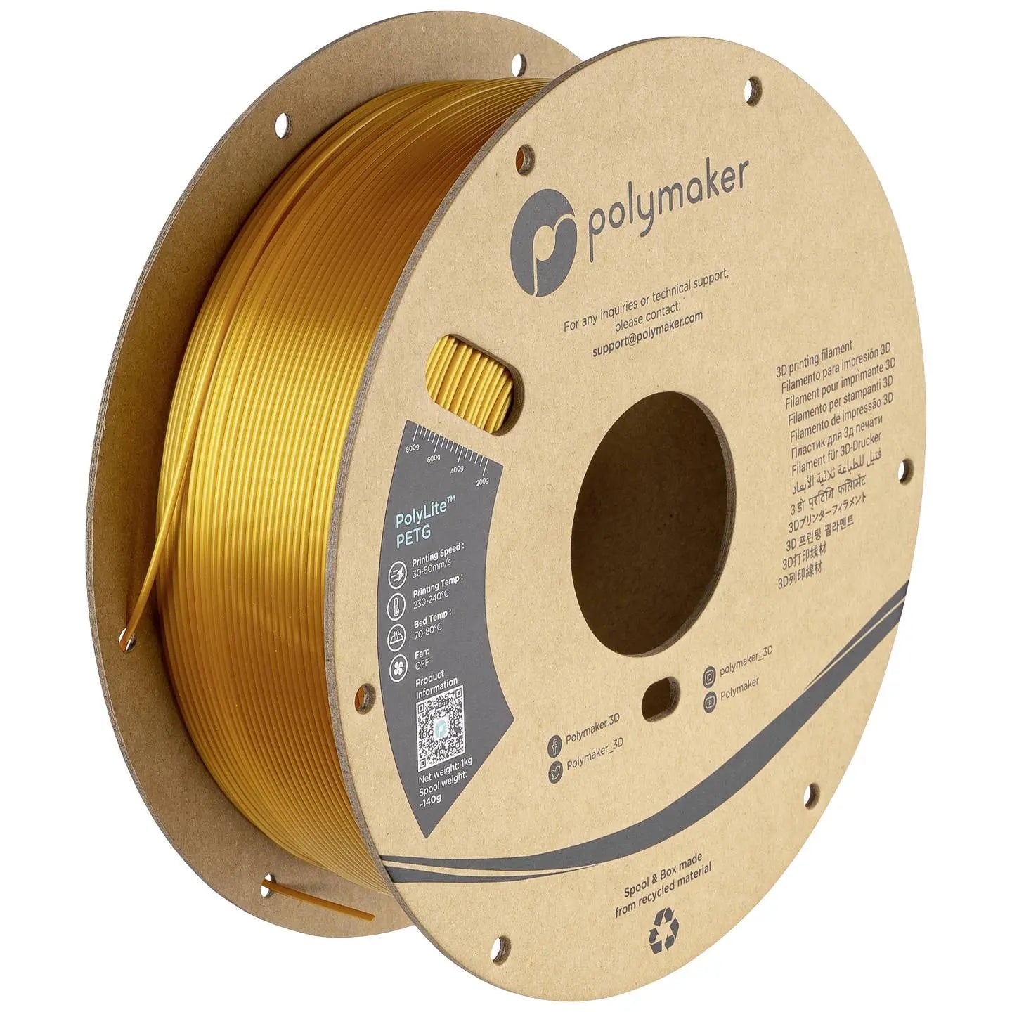 B-Ware Polymaker Poly Lite Filament Druckmaterial Petg 1.75mm Gold 1kg 3 D Drucker - 6938936710318