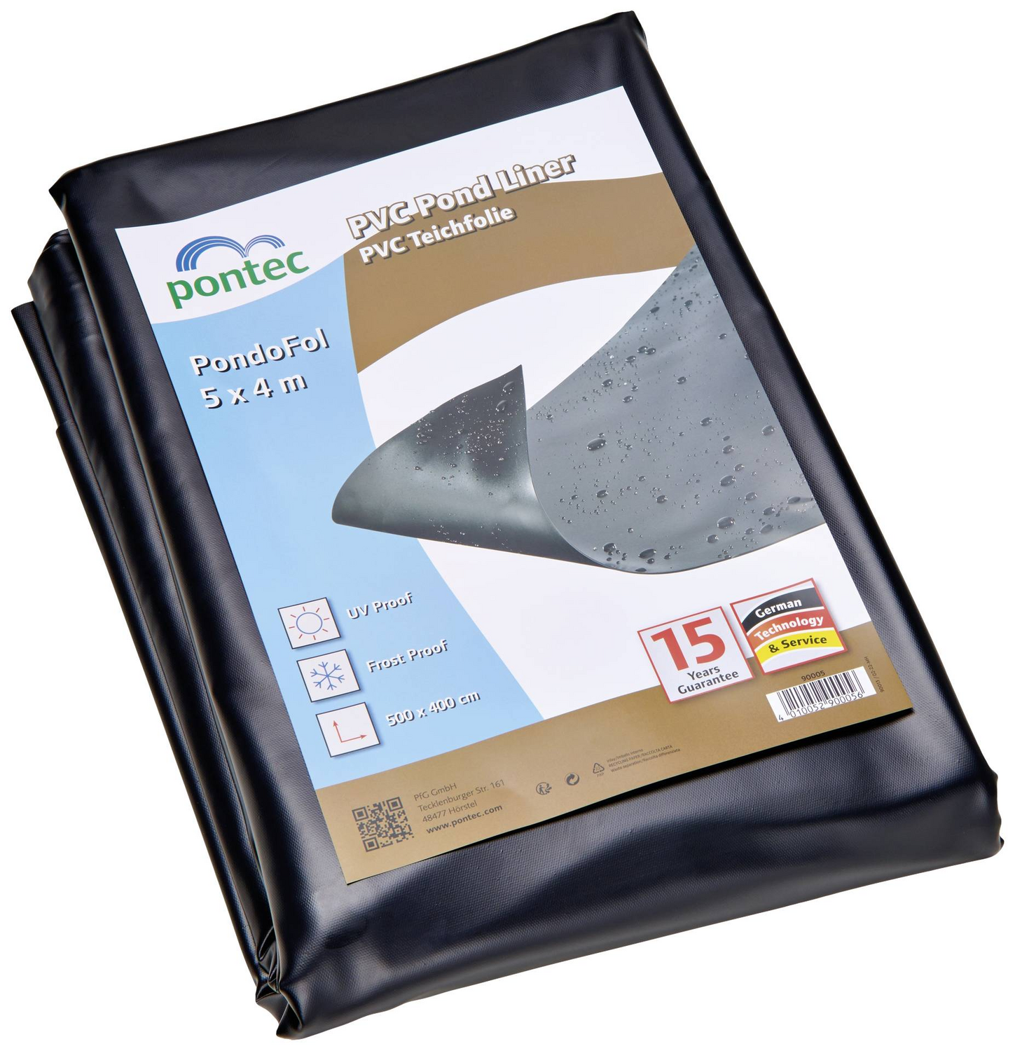Pontec 90005 Pvc Teichfolie 5 M X 4 M Gartenteich Aquaristik Teichbau Folie B-Ware - 4010052900056
