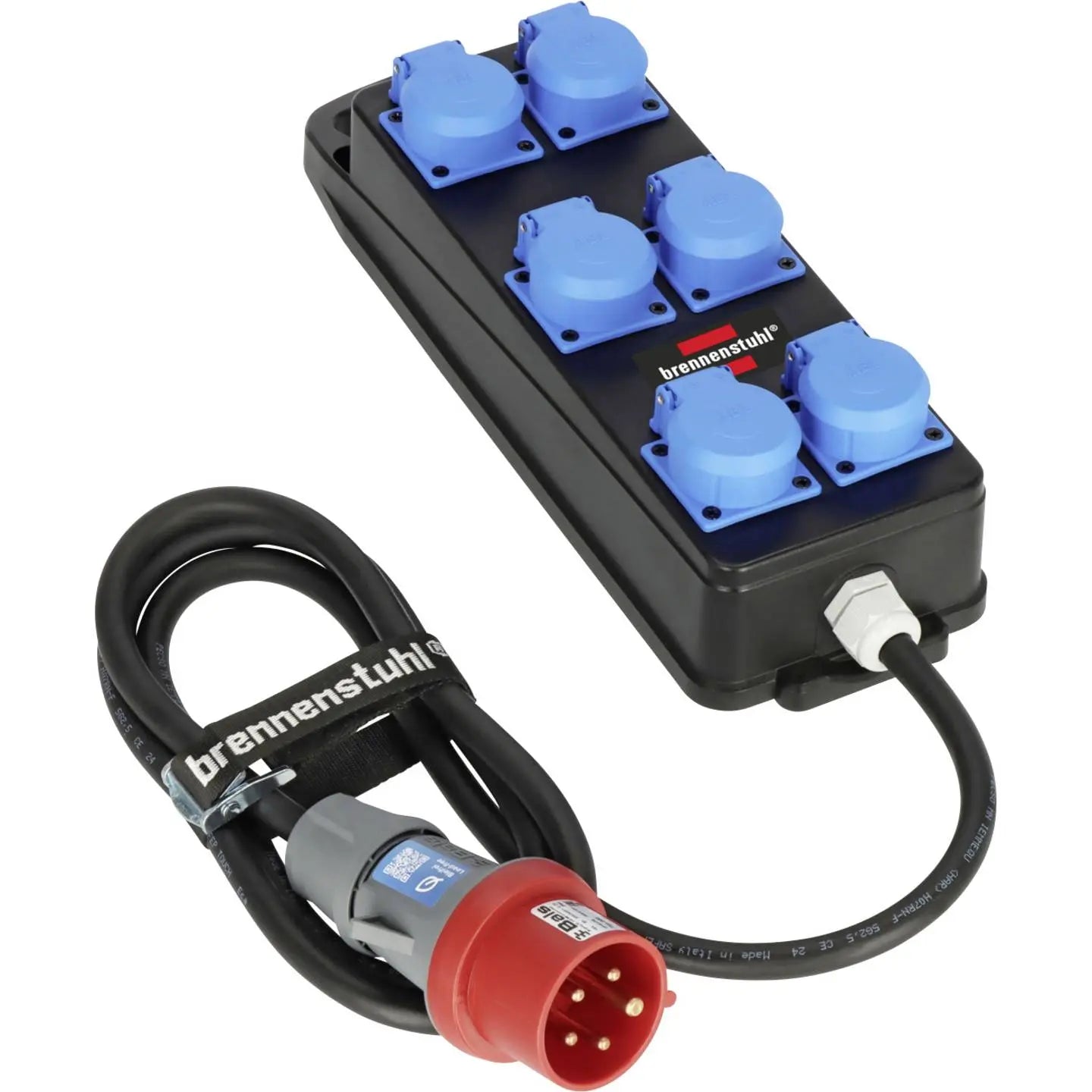B-Ware Brennenstuhl Stromverteiler Verteiler Cee Stecker Schutzkontakt 6x 230 V Schwarz - 4007123688722