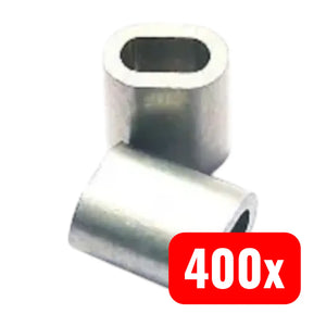 B-Ware Pösamo Pressklemme Seilklemme Alu Drahtseil 2 Mm Din En 13411 Blank 400 Stück