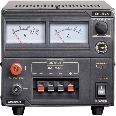 Alimentation de laboratoire Voltcraft EP 925 (3,15 V CC, 2,25 A, 375 W) - Produit reconditionné