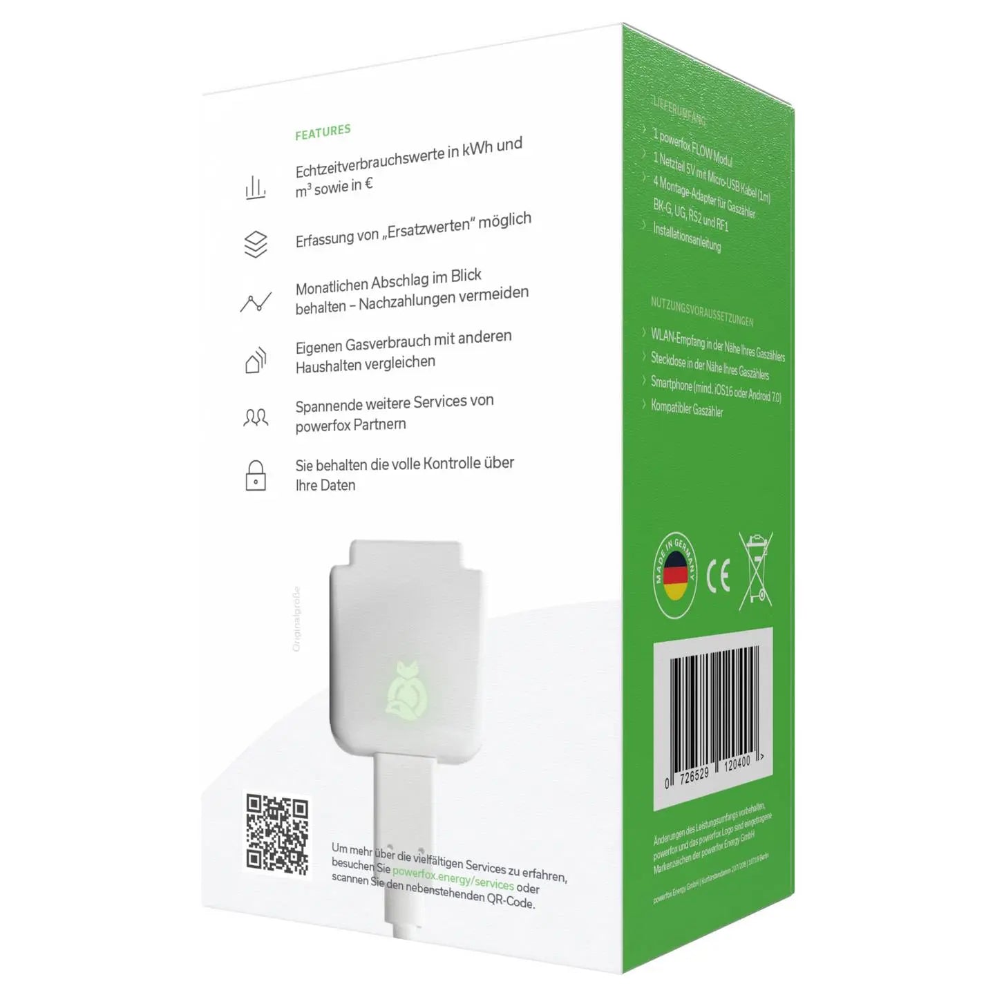 B-Ware Powerfox Energiekostenmessgerät Zähler Flow Volumen Alarmfunktion Datenlogger - 726529120400