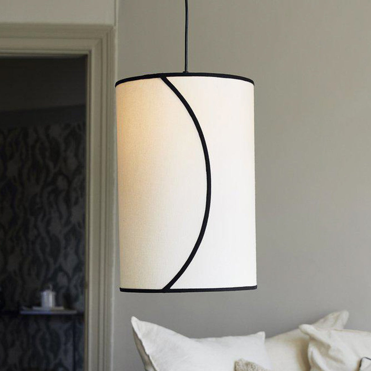 PR Home Hängelampe Pendelleuchte Ava Bio Baumwolle cremefarben Lampenschirm - 7330976142361