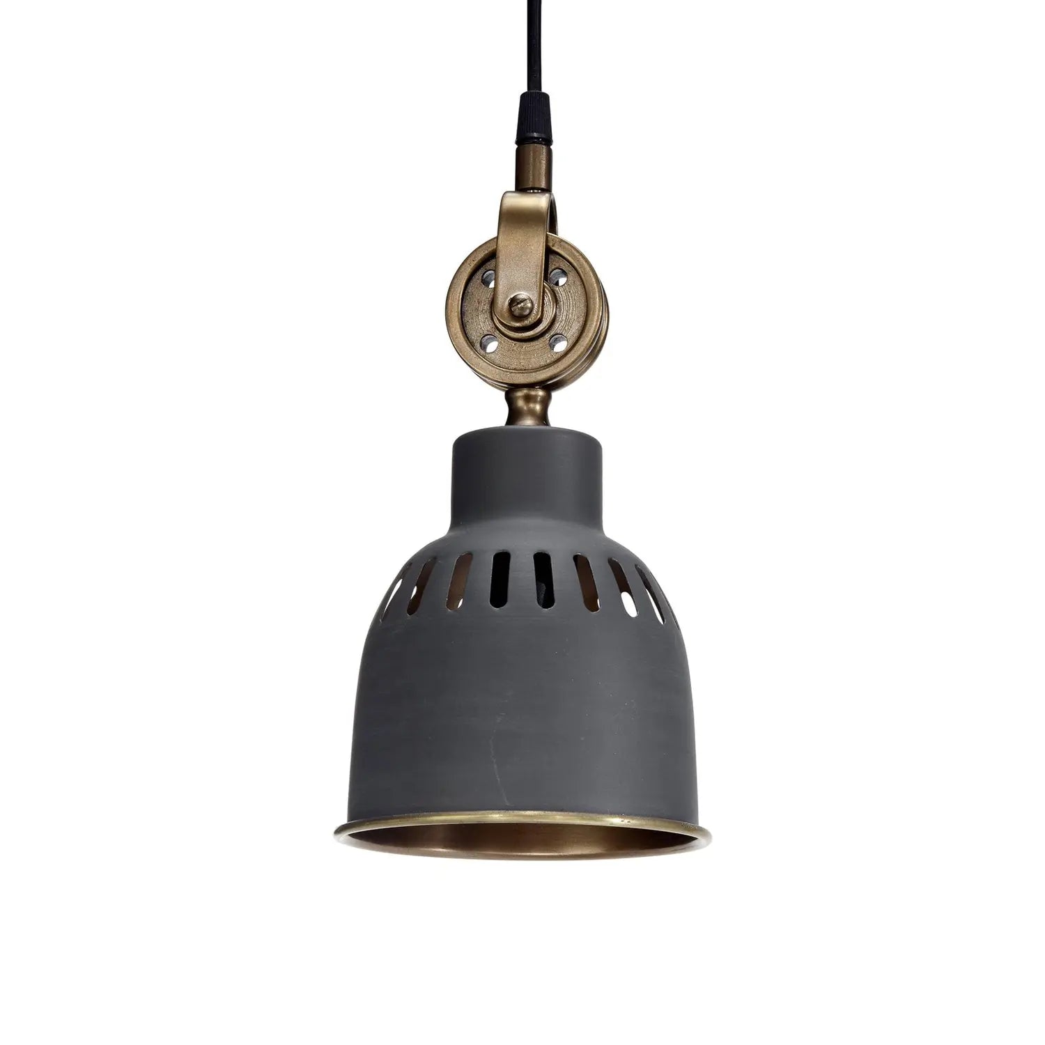 B-Ware Pr Home Hängelampe Pendelleuchte Lampe Cleveland Grau Messing Metall - 7330976063277